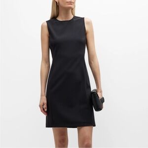 THEORY | Ponte Precision Wool Sleeveless Black Mini LBD Dress